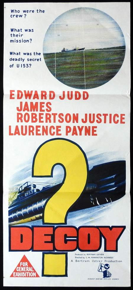 DECOY aka MYSTERY SUBMARINE Original Daybill Movie Poster Edward Judd