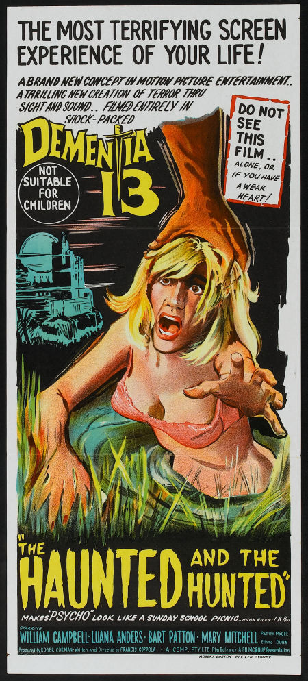DEMENTIA 13 Movie Poster 1963 Coppola Corman ORIGINAL daybill Movie Poster