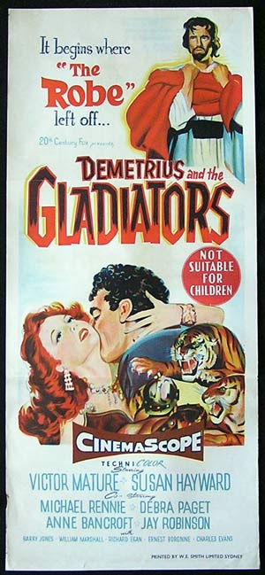 DEMETRIUS AND THE GLADIATOR ’54-Susan Hayward poster