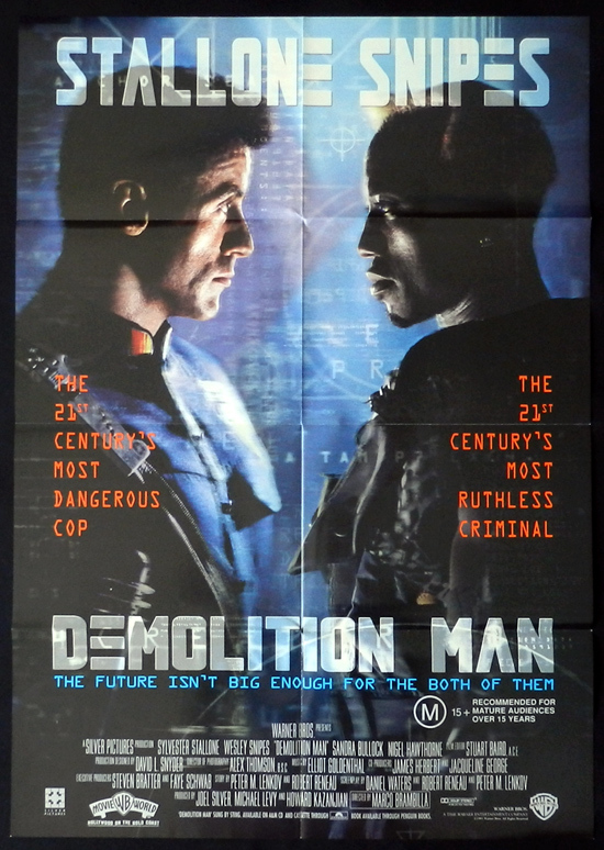 DEMOLITION MAN One sheet Movie poster Sylvester Stallone Wesley Snipes