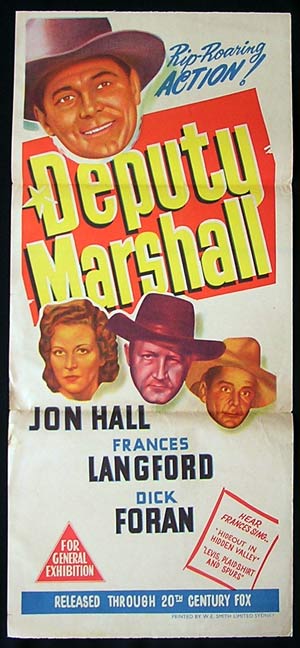 DEPUTY MARSHALL Daybill Movie poster 1949 Jon Hall