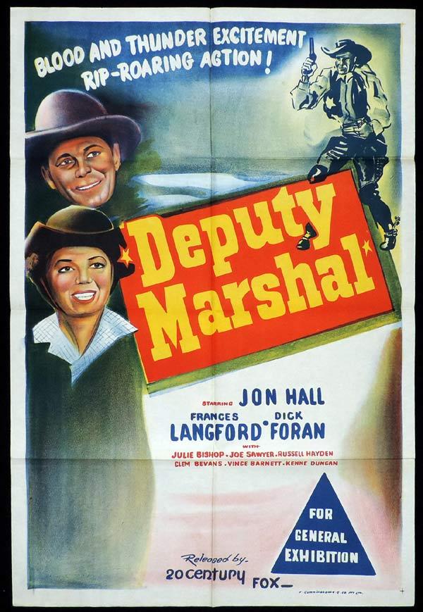 DEPUTY MARSHAL One Sheet Movie Poster John Hall Dick Foran Frances Langford