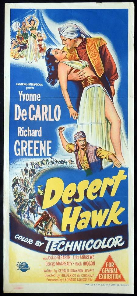 DESERT HAWK Original daybill Movie Poster Yvonne De Carlo Richard Greene