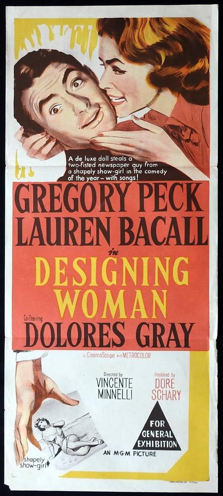 DESIGNING WOMAN Original Daybill Movie Poster Lauren Bacall Gregory Peck