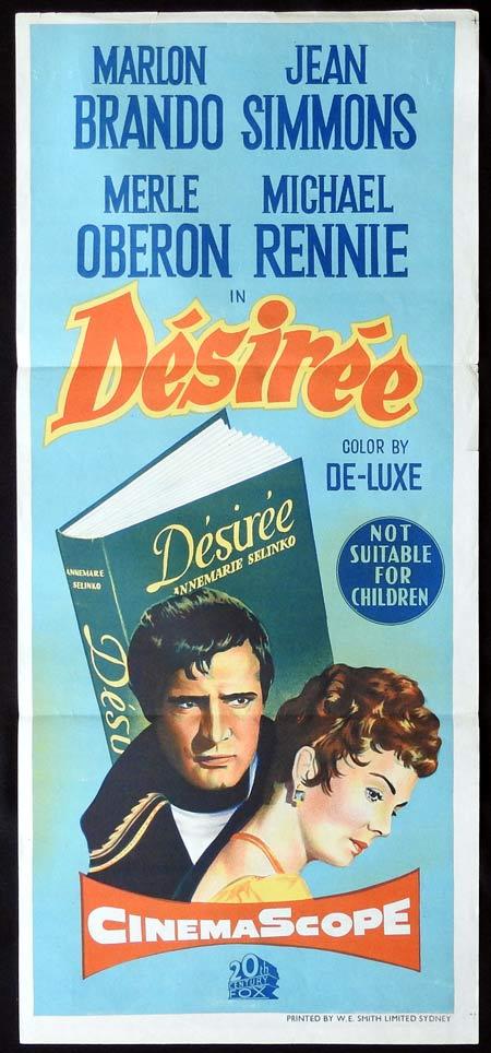 DESIREE Original Daybill Movie Poster Marlon Brando Jean Simmons Merle Oberon