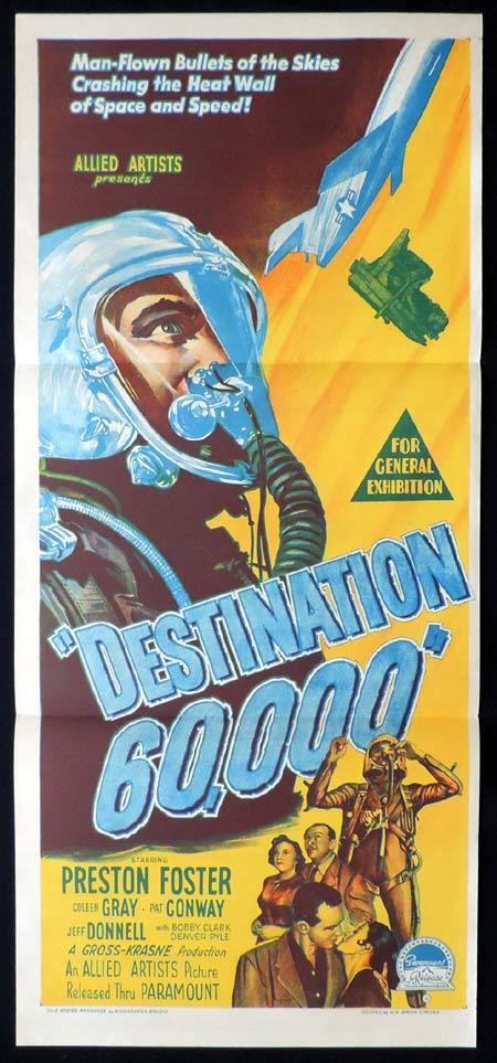 DESTINATION 60000 Original Daybill Movie Poster PRESTON FOSTER Sci Fi Richardson Studio