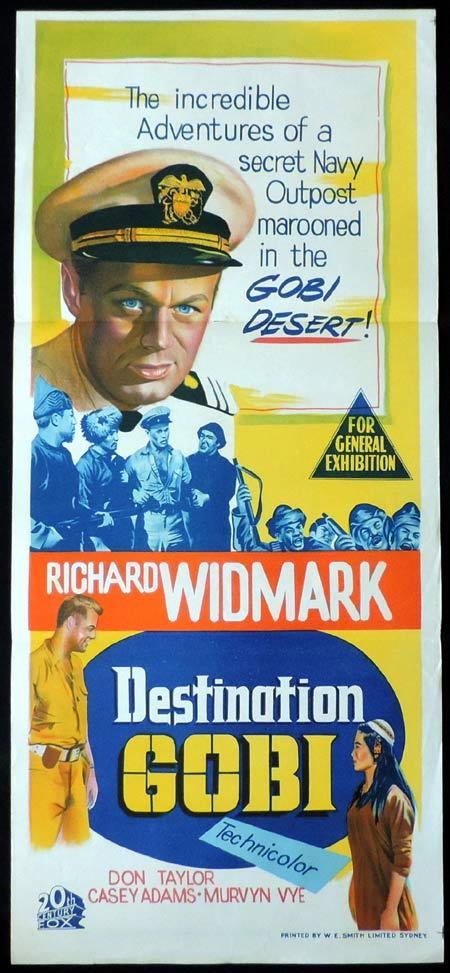 DESTINATION GOBI Original Daybill Movie Poster Richard Widmark