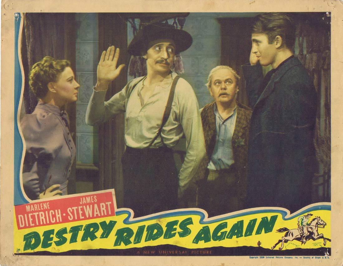 DESTRY RIDES AGAIN Vintage Movie Lobby Card Marlene Dietrich James Stewart Mischa Auer