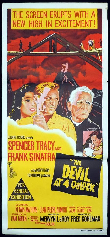 THE DEVIL AT 4 O’CLOCK Original Daybill Movie Poster Frank Sinatra Spencer Tracy Devil at 4 Oclock