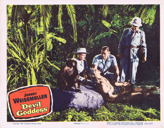 DEVIL GODDESS 1955 Lobby Card 3 Jungle Jim Johnny Weissmuller