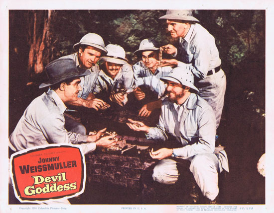 DEVIL GODDESS 1955 Lobby Card 4 Jungle Jim Johnny Weissmuller