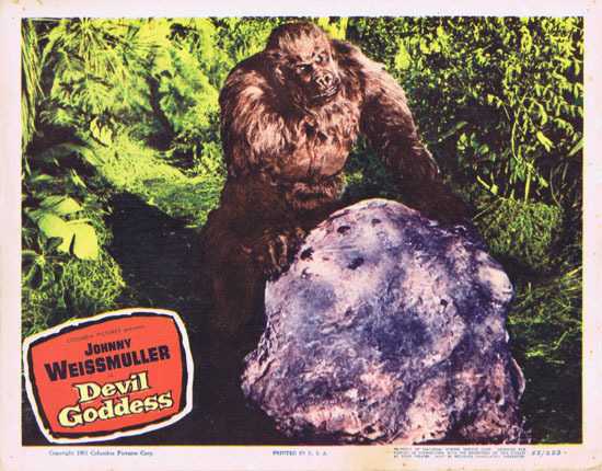 DEVIL GODDESS 1955 Lobby Card 5 Jungle Jim Johnny Weissmuller