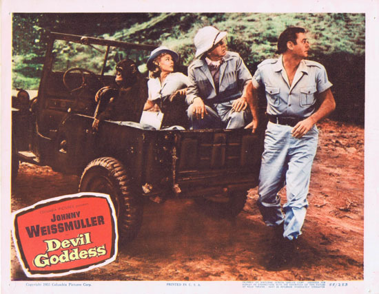 DEVIL GODDESS 1955 Lobby Card 8 Jungle Jim Johnny Weissmuller