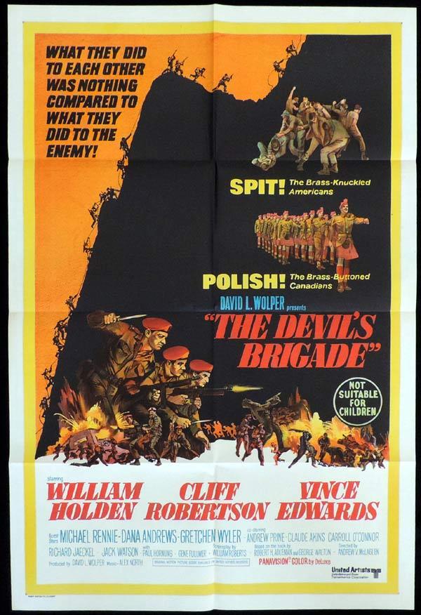 THE DEVIL’S BRIGADE One Sheet Movie Poster William Holden Cliff Robertson