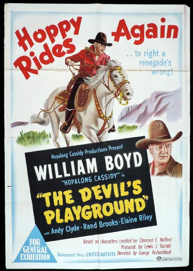 THE DEVIL’S PLAYGROUND Original One sheet Movie Poster WILLIAM BOYD Hopalong Cassidy