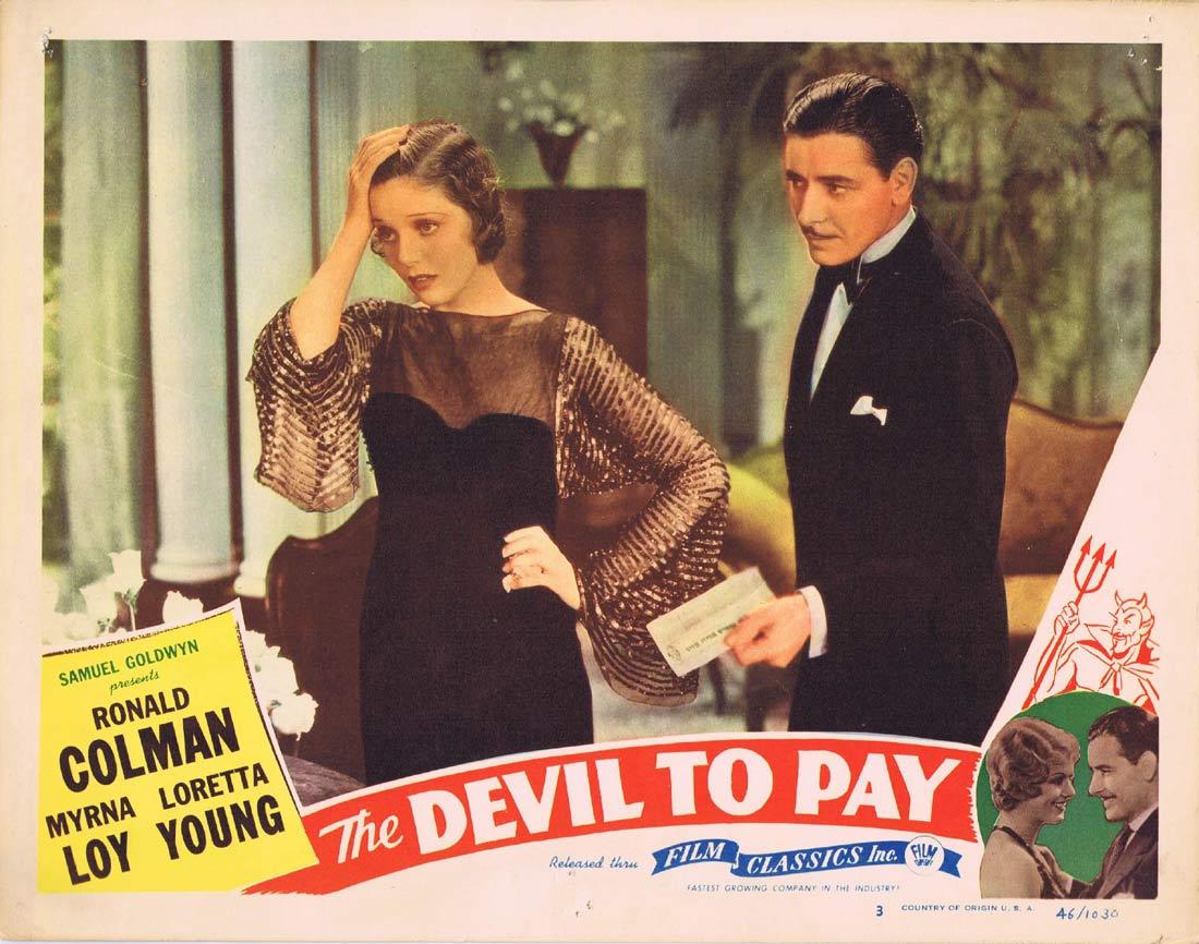 THE DEVIL TO PAY Lobby Card 3 Ronald Colman Loretta Young 1946r