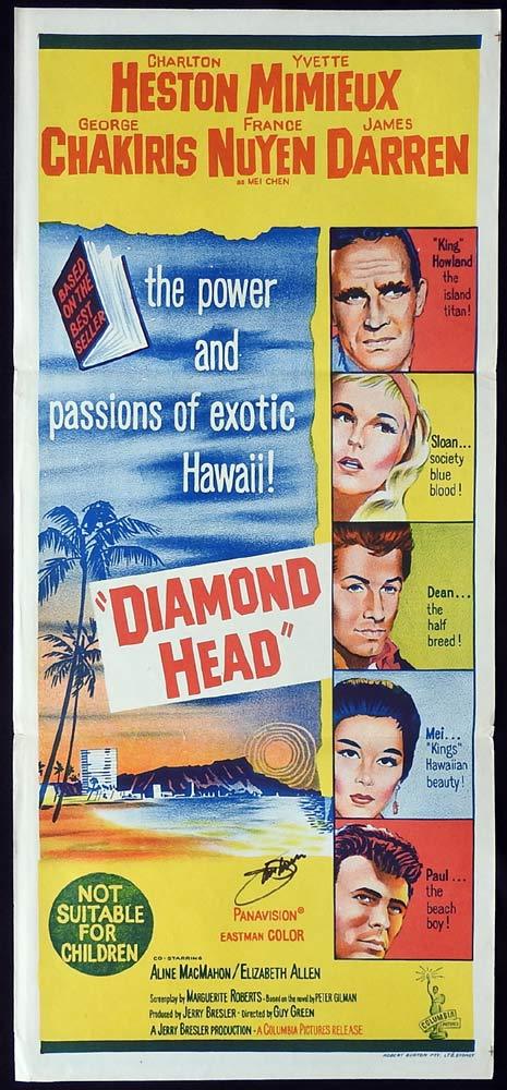 DIAMOND HEAD Original Daybill Movie poster JAMES DARREN Autograph