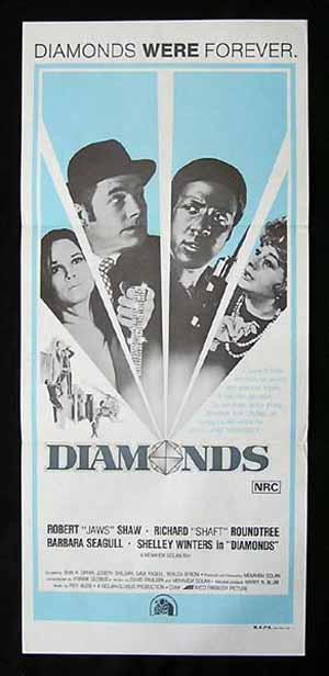 DIAMONDS aka Diamond Shaft Daybill Movie poster Blaxploitation Robert Shaw Richard Roundtree