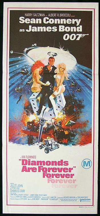DIAMONDS ARE FOREVER Original Daybill Movie Poster 1971 James Bond