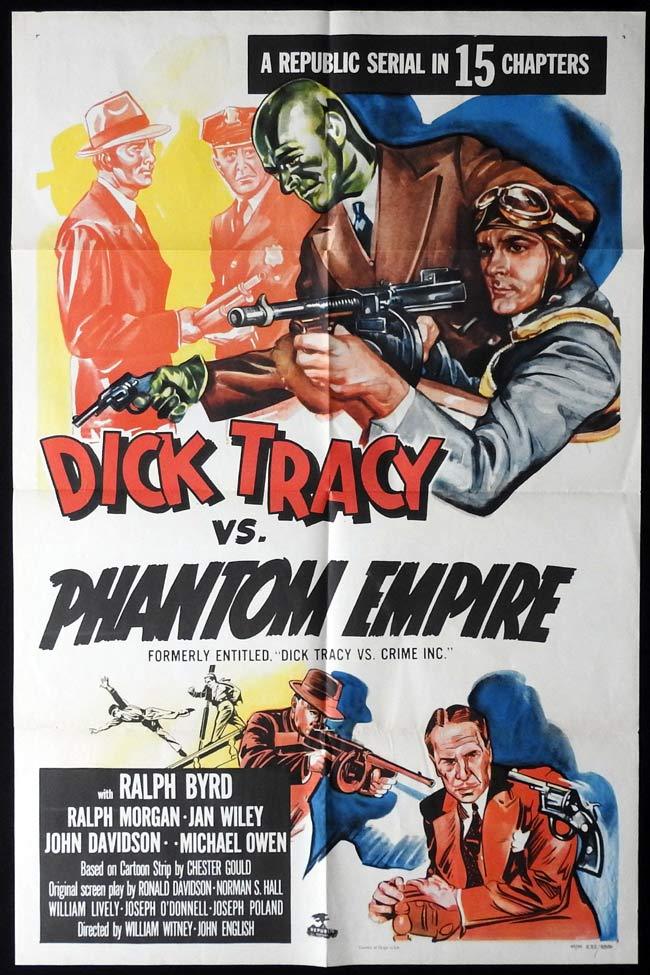 DICK TRACY VS PHANTOM EMPIRE Original One sheet Movie Poster 1952r Republic Serial