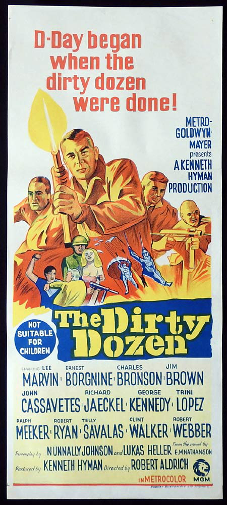 THE DIRTY DOZEN Original Daybill Movie poster Lee Marvin Charles Bronson