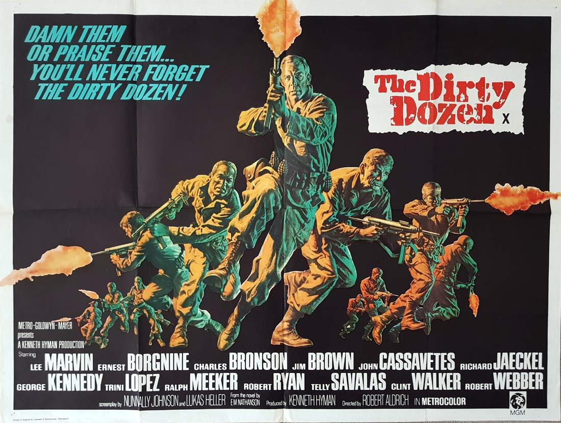 THE DIRTY DOZEN British Quad Movie poster Lee Marvin Ernest Borgnine