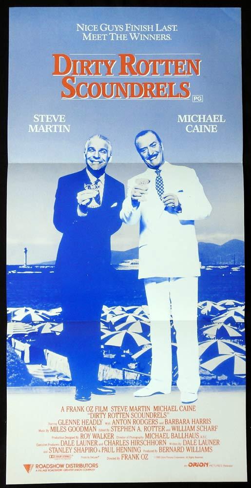 DIRTY ROTTEN SCOUNDRELS Original Daybill Movie Poster Michael Caine Steve Martin