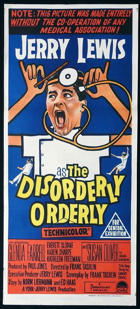 THE DISORDERLY ORDERLY Original Daybill Movie Poster Jerry Lewis