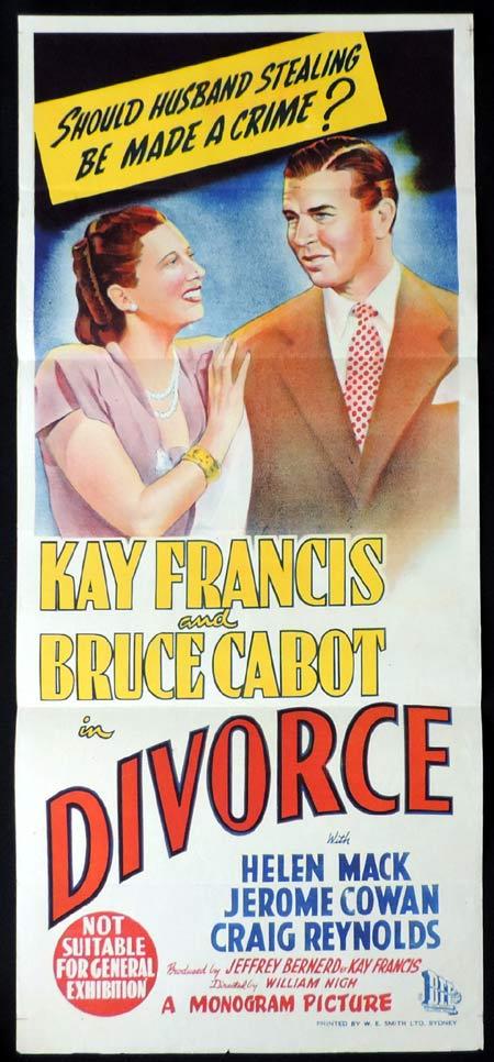 DIVORCE Original 1945 Daybill Movie Poster Kay Francis Helen Mack