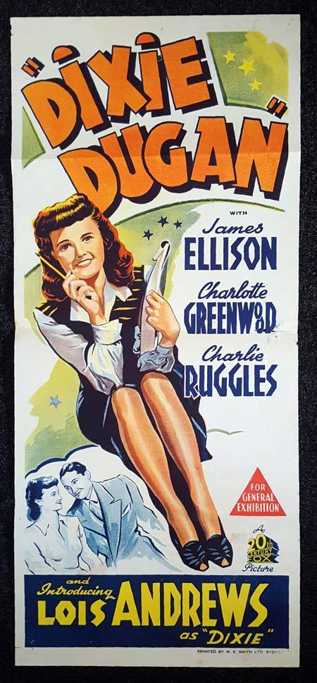 DIXIE DUGAN Daybill Movie poster Lois Andrews Charlie Ruggles