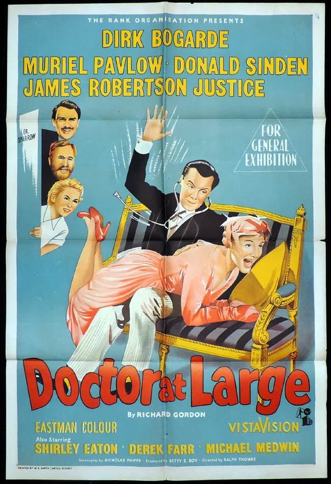 DOCTOR AT LARGE One sheet Movie poster Dirk Bogarde
