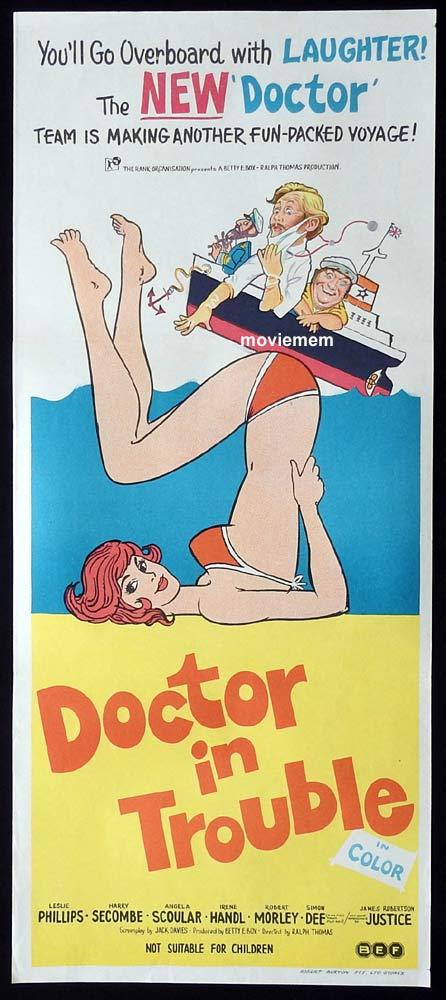 DOCTOR IN TROUBLE Original Daybill Movie Poster Leslie Phillips Harry Secombe