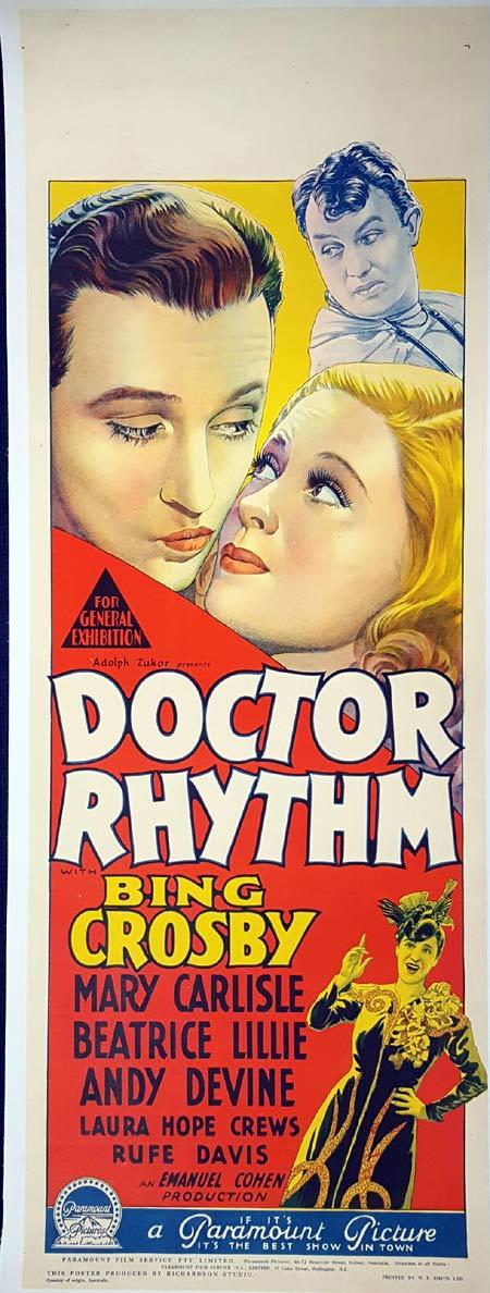 DOCTOR RHYTHM Long Daybill Movie poster 1938 Bing Crosby Frank Tuttle