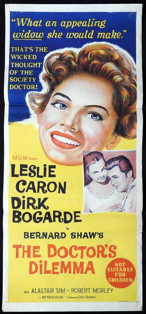 THE DOCTORS DILEMMA Original Daybill Movie Poster Dirk Bogarde
