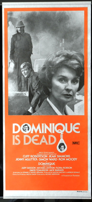 DOMINIQUE IS DEAD 1980 Daybill Movie poster Jean Simmons Horror Thriller