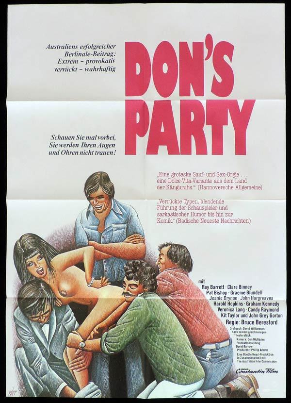 DON’S PARTY 1976 Graham Kennedy RARE German Movie Poster “A”