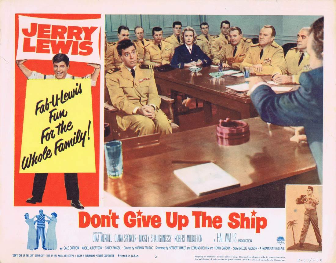 DONT GIVE UP THE SHIP Lobby Card 2 Jerry Lewis Dina Merrill Diana Spencer 1963 release