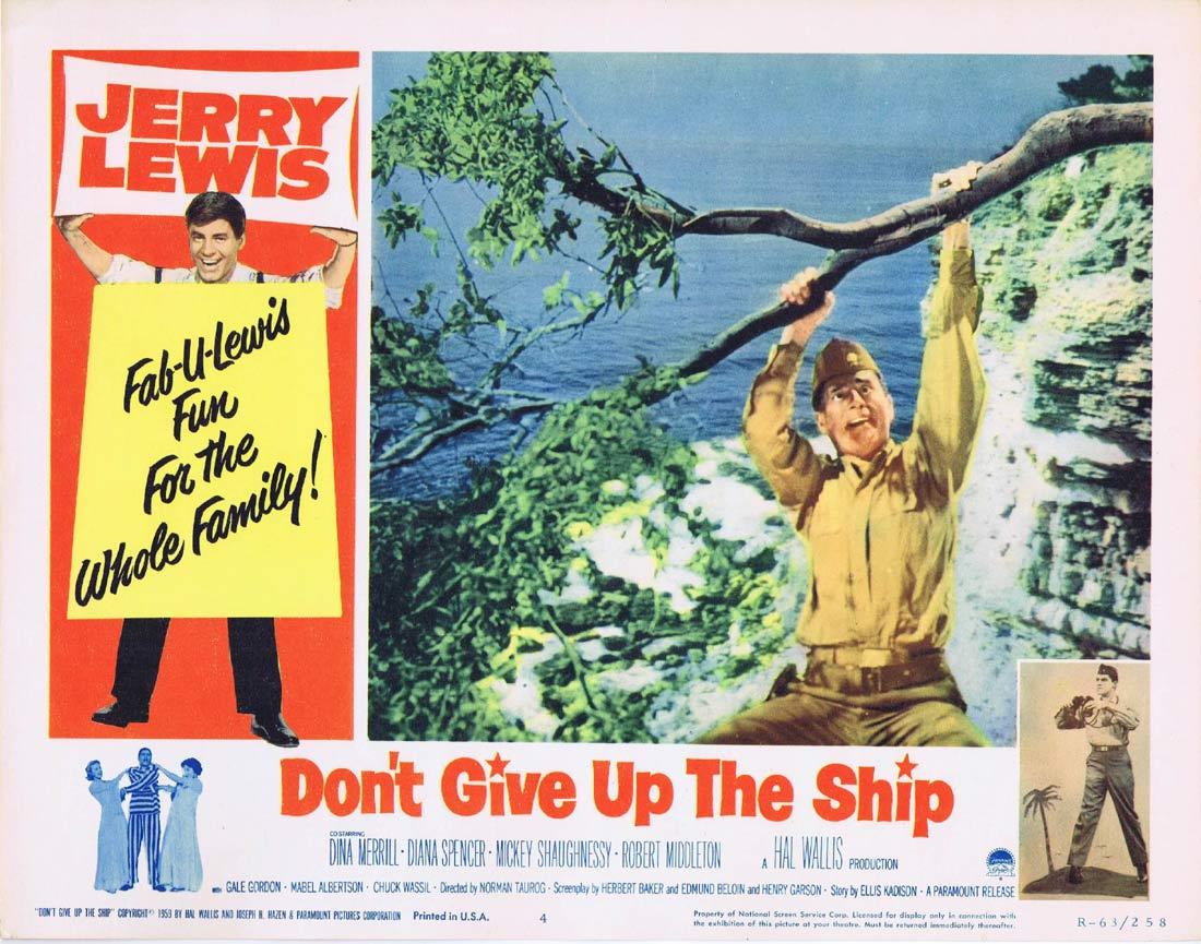 DONT GIVE UP THE SHIP Lobby Card 4 Jerry Lewis Dina Merrill Diana Spencer 1963 release