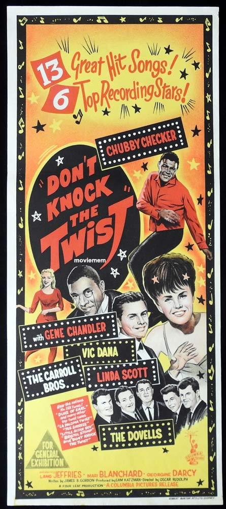 DON’T KNOCK THE TWIST Daybill Movie Poster Chubby Checker