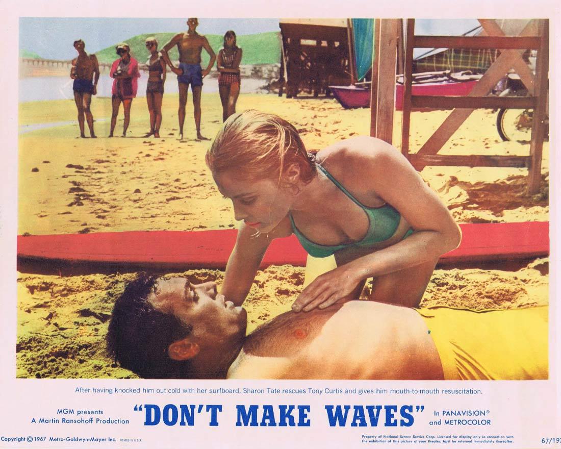 DONT MAKE WAVES Lobby Card 3 Tony Curtis SURFING Claudia Cardinale Sharon Tate