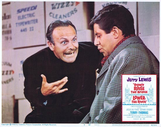 DONT RAISE THE BRIDGE LOWER THE RIVER Lobby Card 8 1967 Jerry Lewis