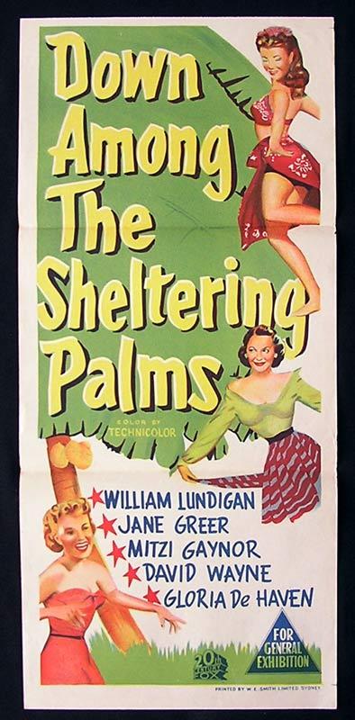 DOWN AMONG THE SHELTERING PALMS Daybill Movie Poster Mitzi Gaynor