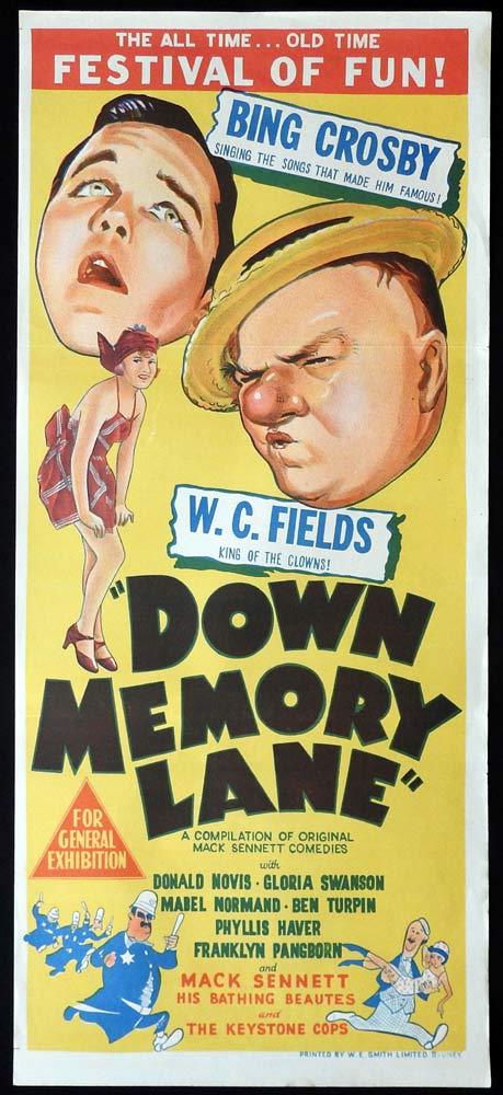 DOWN MEMORY LANE Daybill Movie Poster W.C. Fields Bing Crosby
