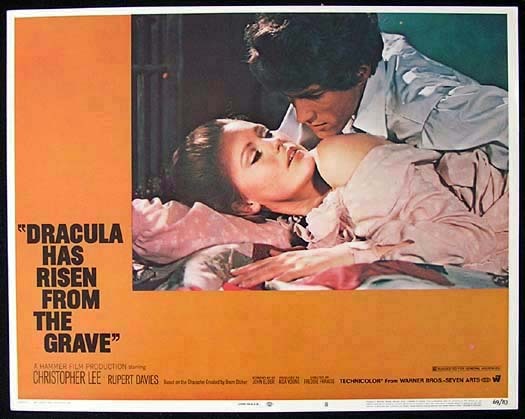 DRACULA HAS RISEN FROM THE GRAVE ’69 Christopher Lee HAMMER HORROR Original US Lobby Card 8