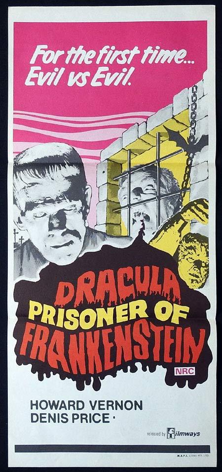 DRACULA PRISONER OF FRANKENSTEIN Original Daybill Movie poster Dennis Price Howard Vernon Horror