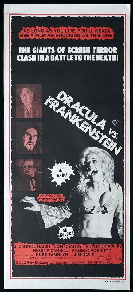 DRACULA VS FRANKENSTEIN Original Daybill Movie poster J. Carrol Naish Lon Chaney Jr