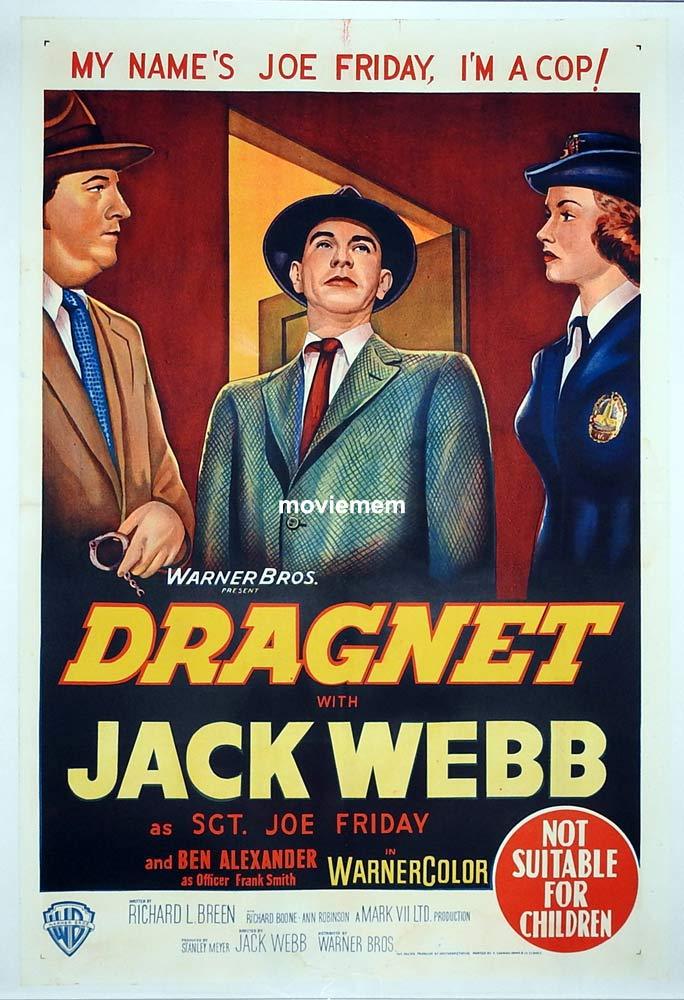 DRAGNET One Sheet Movie Poster Jack Webb as Joe Friday