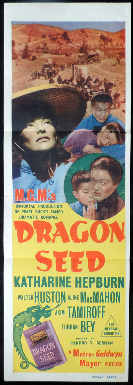 DRAGON SEED Daybill Movie Poster Katharine Hepburn
