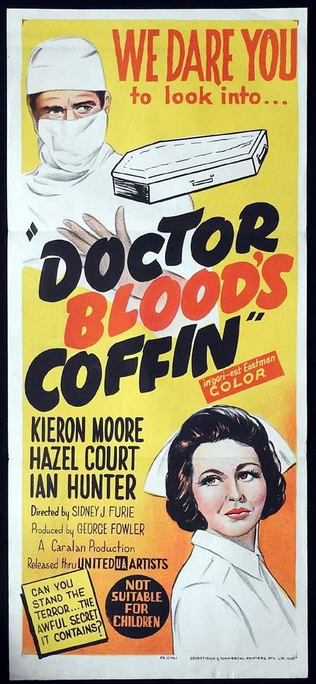 DOCTOR BLOOD’S COFFIN Original Daybill Movie poster Kieron Moore Hazel Court