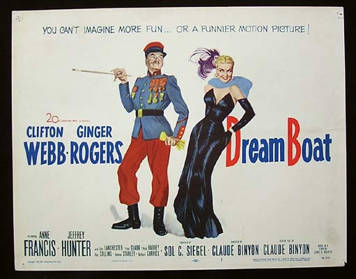 DREAM BOAT 1952 Clifton Webb Ginger Rogers Title Lobby Card